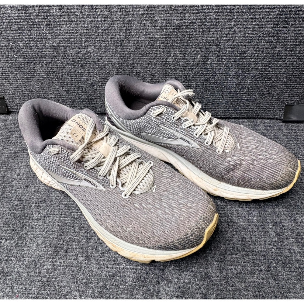 Brooks Ghost 11 Womens Running Shoes Grey Silver Size‎ 8.5 Medium 1202771B054